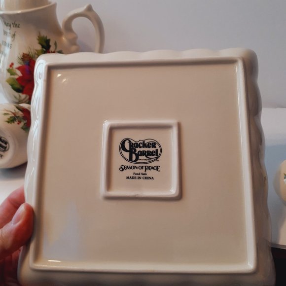 Cracker Barrel Christmas Season Of Peace Tea Set And Serving Platter - Picture 8 of 11